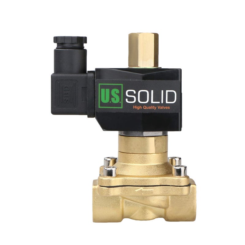 U.S. Solid 1/2" Brass 12V DC Electric Solenoid Valve Normally Open Air Non-potable Water NBR - Image 2